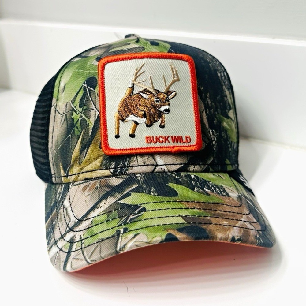 Goorin Bros The Farm Buck Wild Trucker Hat Camo Mesh Back Adjustable NEW